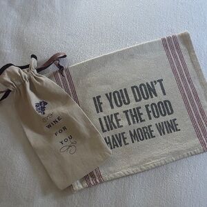 Wine Themed Kitchen Towel and Bag Set, defect gift for a dinner invitation